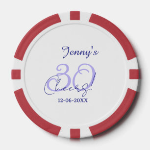 Pastel verjaardag 30 elegant paars naam da poker chips