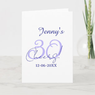 Pastel verjaardag 30ste verjaardag paarse elegante kaart