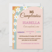 Pastel Verjaardag Deisy Bloem Uitnodiging (Voorkant)