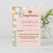 Pastel Verjaardag Deisy Bloem Uitnodiging (Staand voorkant)