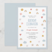 Pastel verjaardag kaart (Voorkant / Achterkant)