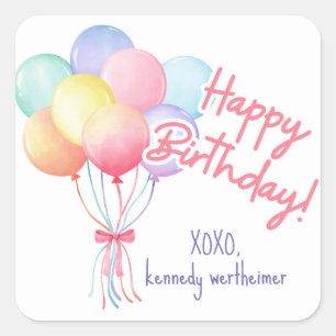 Pastel Verjaardagsballonnen Sticker