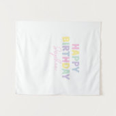 Pastel Verjaardagsbanner Aangepaste Verjaardagsach Wandkleed (Voorkant (horizontaal))