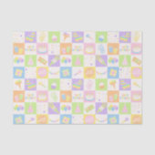 Pastel Verjaardagsiconen Patroon Tissuepapier (Voorkant)