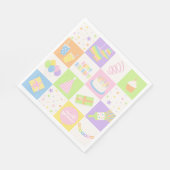 Pastel Verjaardagsiconen Servetten voor Kinderfees (Hoek)