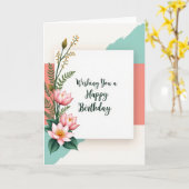 Pastel Verjaardagskaart Kaart (Gele Bloem)