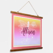 Pastel verloop libel gepersonaliseerd hangend wandkleed (Gebogen)