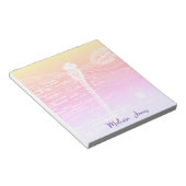 Pastel verloop libel gepersonaliseerd notitieblok (Schuin)