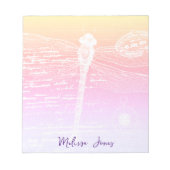 Pastel verloop libel gepersonaliseerd notitieblok (Voorkant)