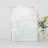 Pastel verloop sneeuw Kerst kantoor papier (Staand voorkant)