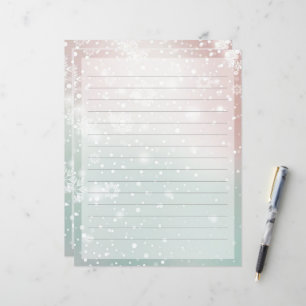 Pastel verloop sneeuw Kerst stationery papier