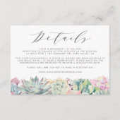 Pastel vetplanten Garland bruiloft details Informatiekaartje (Voorkant)