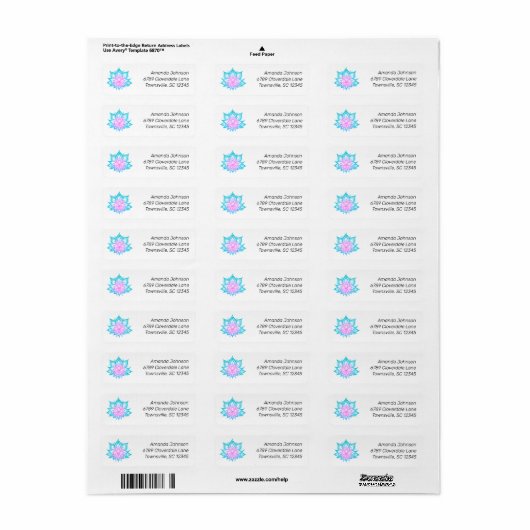 Pastel Vibes Lotus Flower Return Label (Full Sheet)