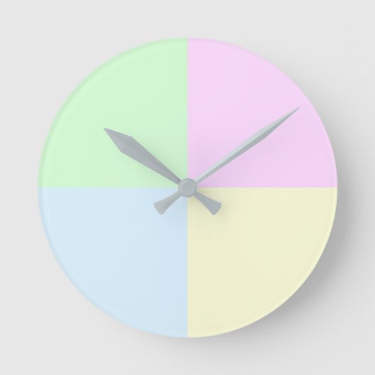 Pastel Vierkanten Modern Ronde Klok (Voorkant)