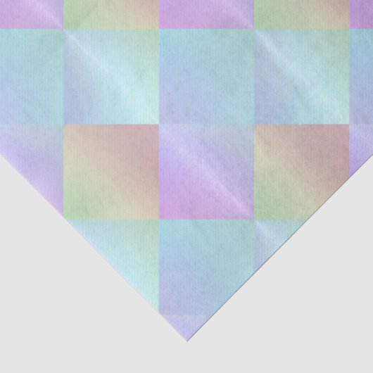 Pastel Vierkantjes Patroon Tissuepapier (Detail)