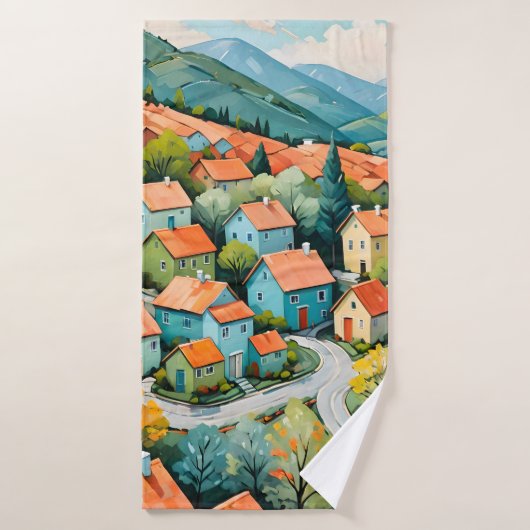 Pastel Village Dream Bad Handdoek (Badhanddoek)