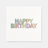 Pastel Vilt Letters Verjaardag Servet (Voorkant)