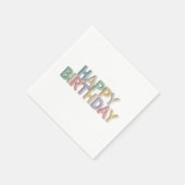 Pastel Vilt Letters Verjaardag Servet (Hoek)