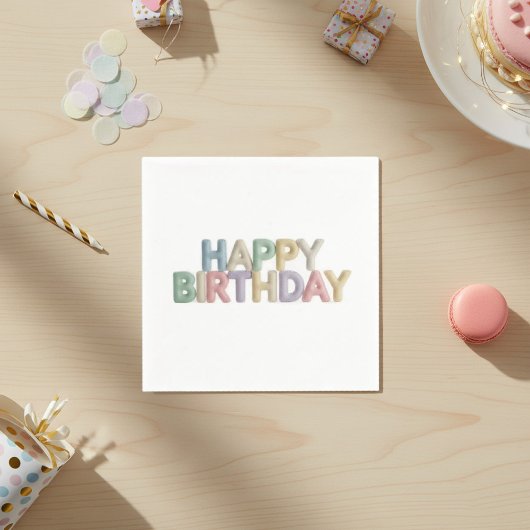 Pastel Vilt Letters Verjaardag Servet