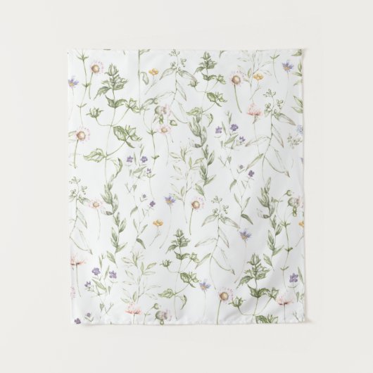 Pastel Vintage Bloemen Wandkleed (Voorkant)