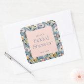 Pastel Vintage Retro Bruiloftsfeest Vierkante Sticker (Envelop)