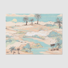 Pastel vintage strandpatroon tissuepapier