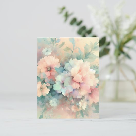 Pastel Vintages Roses  Briefkaart (Staand voorkant)