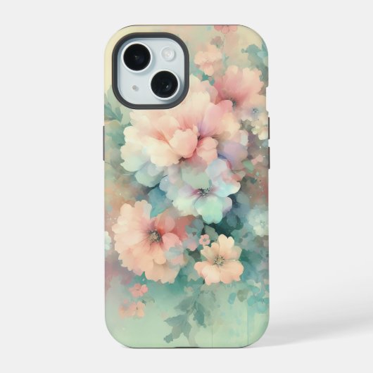 Pastel Vintages Rozen iPhone 15 Case (Achterkant)