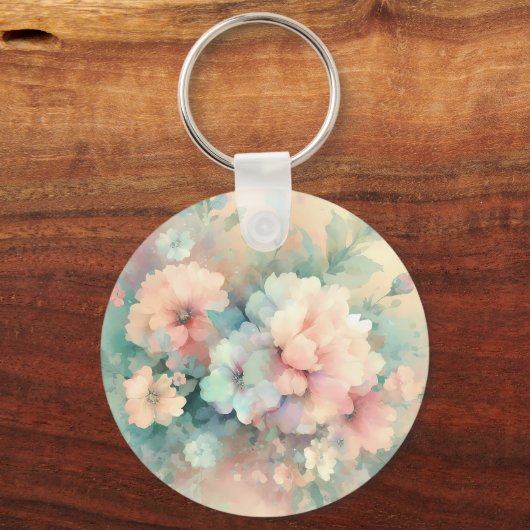 Pastel Vintages Rozen Sleutelhanger (Achterkant)
