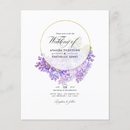 Pastel Violet and Gold Geometric Herbarium Wedding Flyer