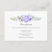 Pastel Violet Bloemen Bruiloft Receptie Informatiekaartje (Voorkant)