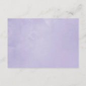 Pastel Violet Bloemen Bruiloft Receptie Informatiekaartje (Achterkant)