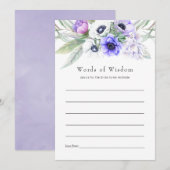 Pastel Violet Bloemen Vrijgezellenfeest Advieskaart (Voorkant / Achterkant)