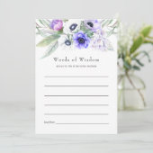 Pastel Violet Bloemen Vrijgezellenfeest Advieskaart (Staand voorkant)