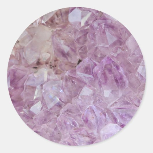 Pastel Violet Crystal Quartz Ronde Sticker (Voorkant)