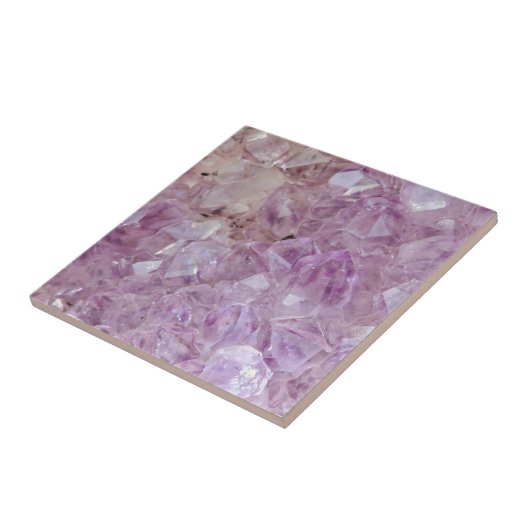 Pastel Violet Crystal Quartz Tegeltje (Zijkant)
