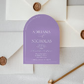 Pastel Violet eenvoudige moderne bruiloft Kaart