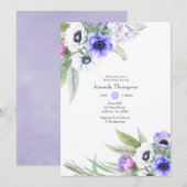 Pastel Violet en Plum Floral Vrijgezellenfeest Kaart (Voorkant / Achterkant)