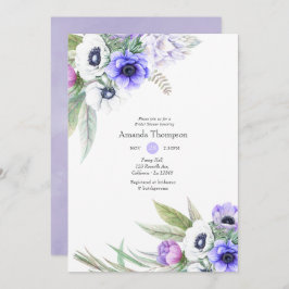 Pastel Violet en Plum Floral Vrijgezellenfeest Kaart