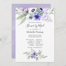 Pastel Violet Floral Baby of Vrijgezellenfeest per Kaart