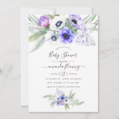 Pastel Violet Floral Baby shower Kaart (Voorkant)