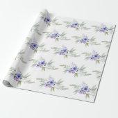 Pastel Violet Floral Cadeaupapier (Uitgerold)