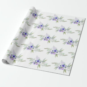 Pastel Violet Floral Cadeaupapier