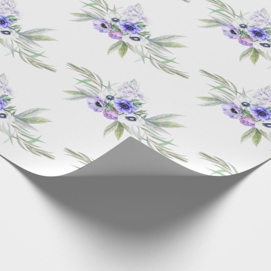 Pastel Violet Floral Cadeaupapier (Hoek)