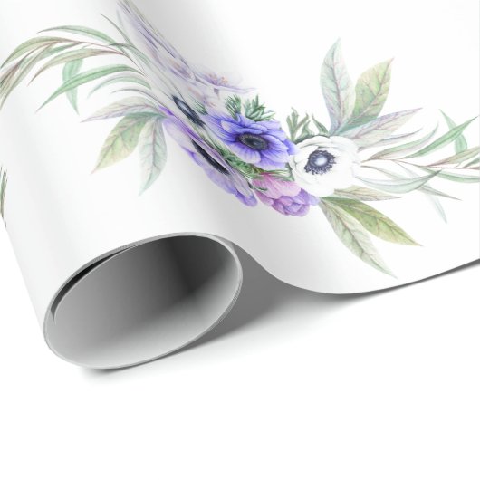 Pastel Violet Floral Cadeaupapier (Rol Hoek)