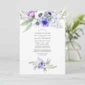 Pastel Violet Floral Celebration of Life Foto Kaart (Staand voorkant)