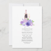 Pastel Violet Floral Champagne Celebration of Life Kaart (Voorkant)