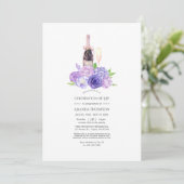 Pastel Violet Floral Champagne Celebration of Life Kaart (Staand voorkant)