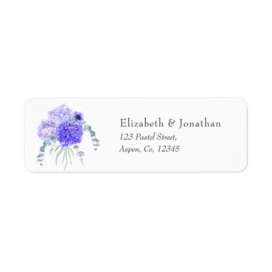 Pastel Violet Floral Etiket (Voorkant)