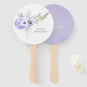 Pastel Violet Floral Handwaaier (Voorkant en achterkant)